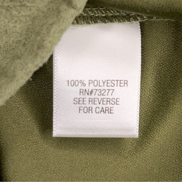 Petite Medium Croft And Barrow Green Blazer Jacket Floral Print Zip Closure - Picture 15 of 16